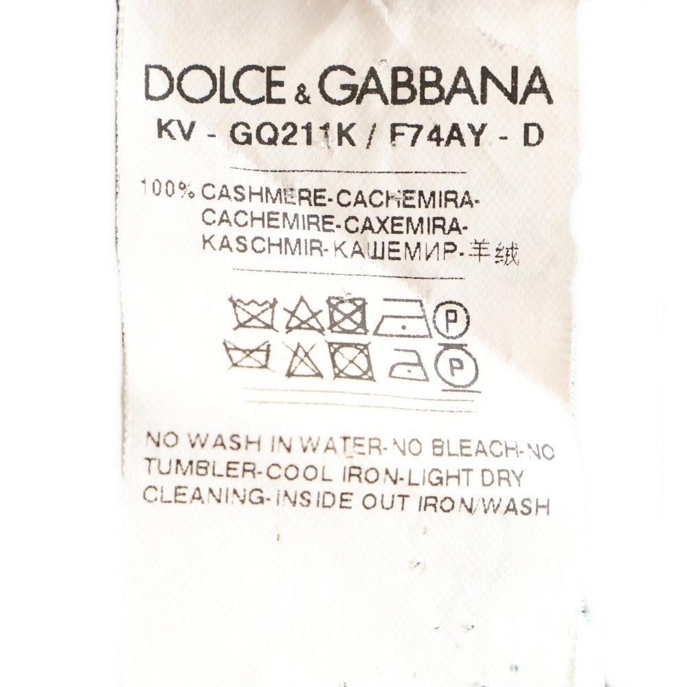 DOLCE & GABBANA(ドルチェアンドガッバーナ) カシミヤ Vネックニットセーター ブラック GQ211K F74AY