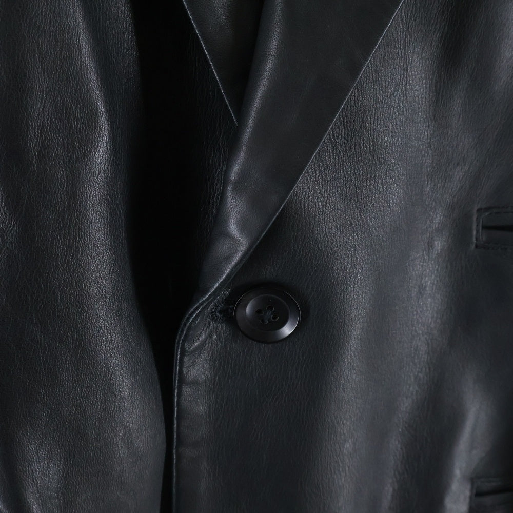 Yohji Yamamoto POUR HOMME(ヨウジヤマモト プールオム) ×BACKRUSH LETHER TAILOLED JACKET バックラッシュ レザー テーラードジャケット ブラック HZ-J99-705