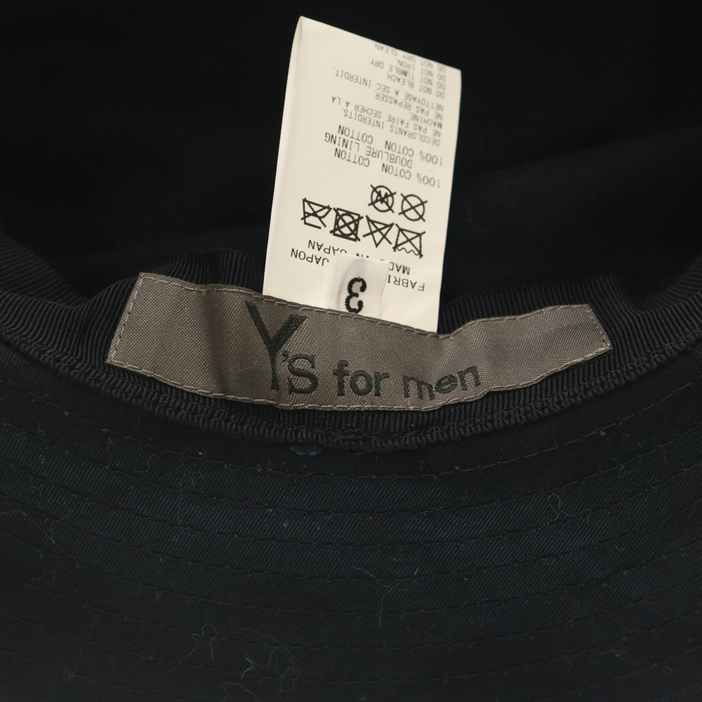 Y's for men(ワイズフォーメン) COTTON TWILL SAFARI HAT コットンツイル サファリ ハット 帽子 ブラック MS-H01-063