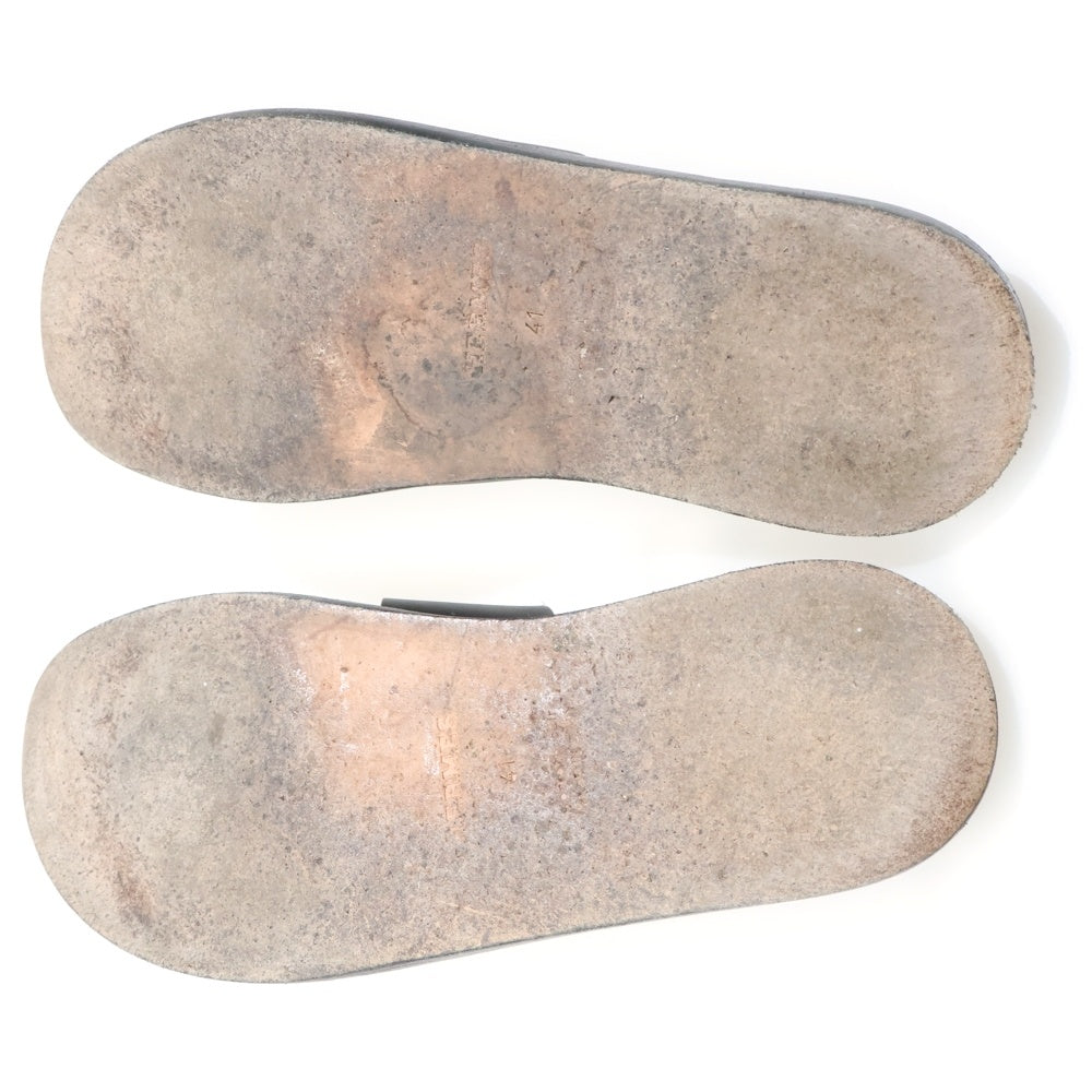 HERMES(エルメス) イズミール Hカットディティール レザーサンダル ブラック