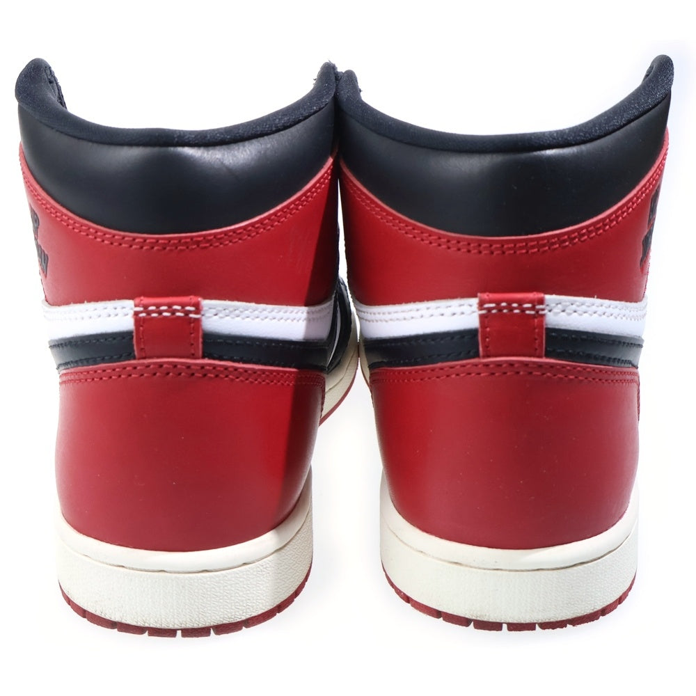 NIKE(ナイキ) AIR JORDAN 1 エアジョーダン 1 レトロ ブラック ハイカットスニーカー ブラック/レッド US8.5/26.5cm DZ5485-106