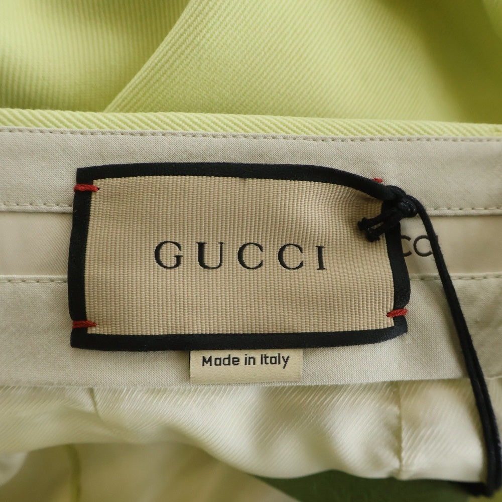 GUCCI(グッチ) Cargo Monogram Logo Pants ロゴパッチ付き ストレートスラックスパンツ イエロー 747163 ZAOST