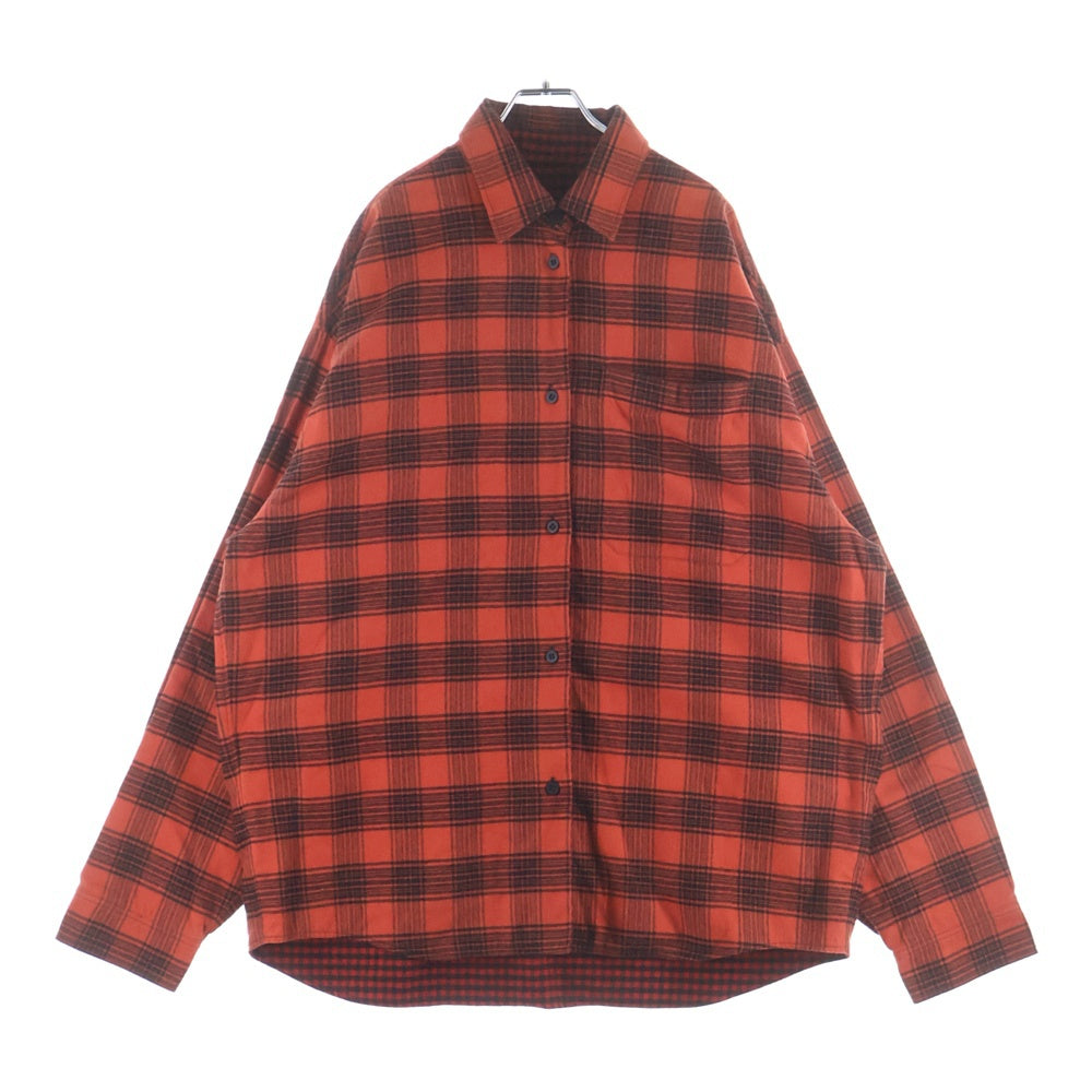 BALENCIAGA(バレンシアガ) 22AW Reversible Check Shirt リバーシブルチェック 長袖シャツ レッド 720105 TNM23
