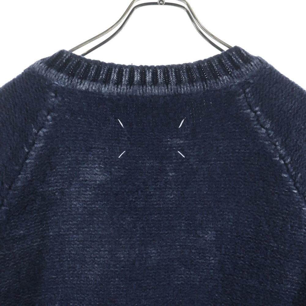 Maison Margiela(メゾンマルジェラ) 22SS V Neck Heavy Knit Sweater パッチワーク Vネック ヘビーニットセーター ネイビー S50GP0267 S17996