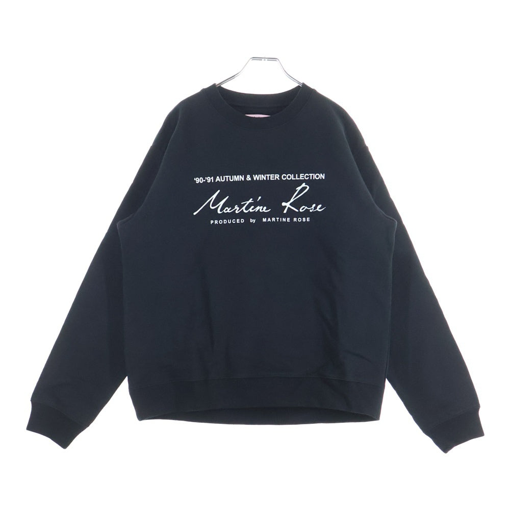MARTINE ROSE(マーティンローズ) Sweatshirt ロゴプリント クルーネックスウェットトレーナー ブラック