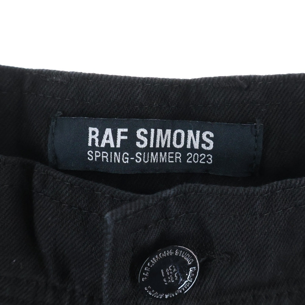 RAF SIMONS(ラフシモンズ) 23SS DENIM SKATE SHORTS デニムスケートショーツ ハーフパンツ ブラック 231-M331