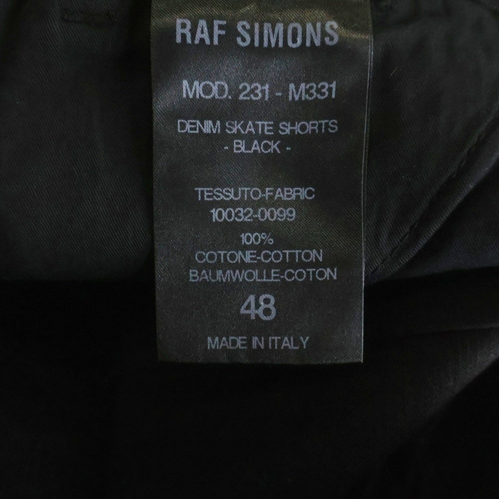 RAF SIMONS(ラフシモンズ) 23SS DENIM SKATE SHORTS デニムスケートショーツ ハーフパンツ ブラック 231-M331