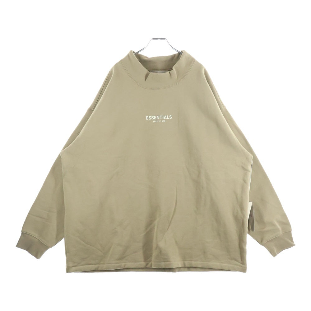 FEAR OF GOD ESSENTIALS(フィアオブゴッド エッセンシャルズ) MOCK NECK SWEATSHIRT フェルトロゴ ハイネックスウェットトレーナー ベージュ