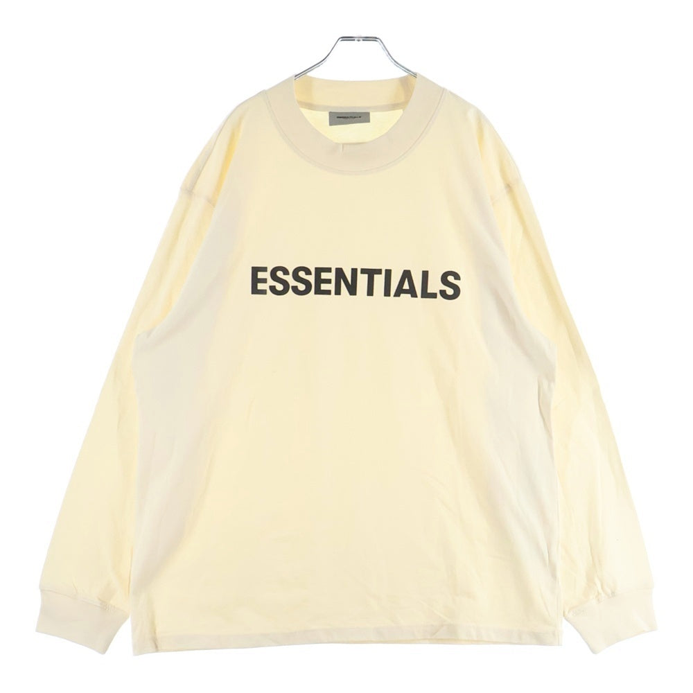 FEAR OF GOD ESSENTIALS(フィアオブゴッド エッセンシャルズ) L/S T-SHIRT フロントラバーロゴ 長袖Tシャツ ロンT アイボリー