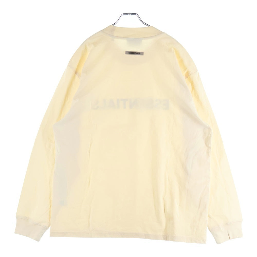 FEAR OF GOD ESSENTIALS(フィアオブゴッド エッセンシャルズ) L/S T-SHIRT フロントラバーロゴ 長袖Tシャツ ロンT アイボリー
