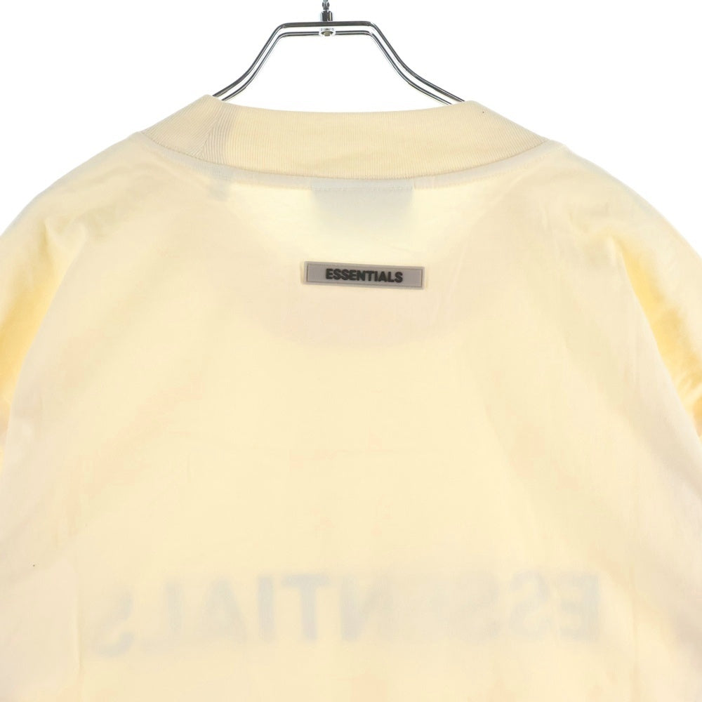 FEAR OF GOD ESSENTIALS(フィアオブゴッド エッセンシャルズ) L/S T-SHIRT フロントラバーロゴ 長袖Tシャツ ロンT アイボリー