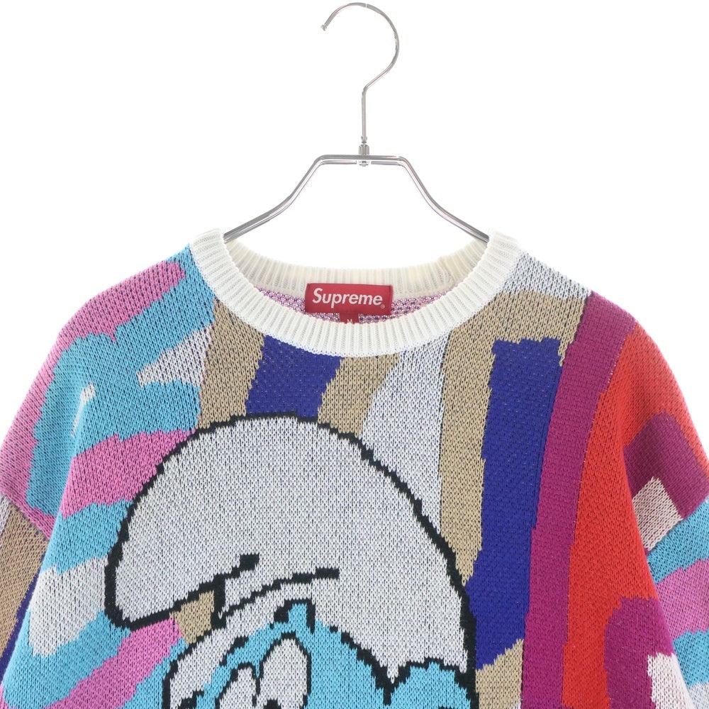 SUPREME(シュプリーム) 20AW Smurfs Sweater スマーフ 総柄 クルーネックニットセーター マルチ