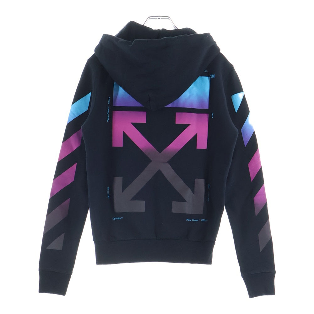 OFF-WHITE(オフホワイト) 18AW Zip Up Hoodie グラデーション ジップアップスウェットパーカー フーディー ブラック OMBE001F18192005