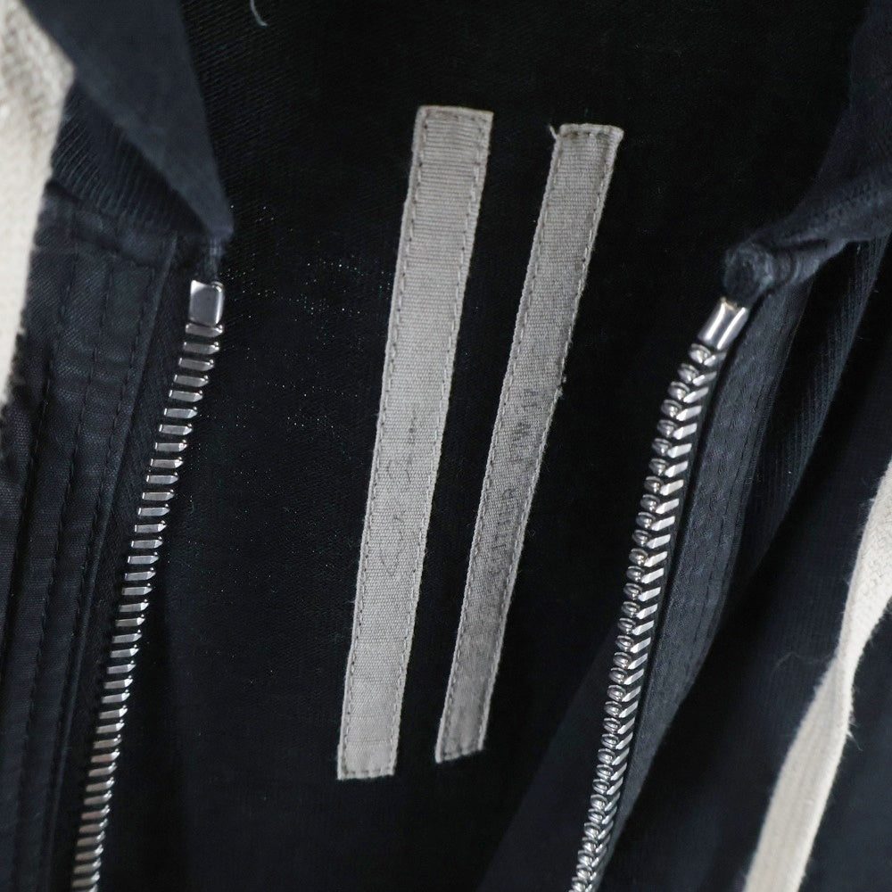 Rick Owens(リックオウエンス) 17AW Drawstring Hoodie ジップアップロングパーカー フーディー ブラック RU17F8288-BA