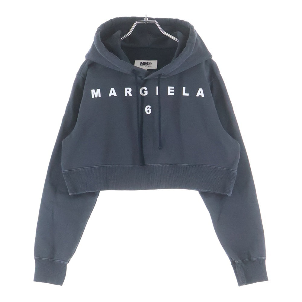 MM6 Maison Margiela(エムエムシックスメゾンマルジェラ) 22SS Cropped Hoodie クロップド プルオーバースウェットパーカー フーディー グレー S52GU0173 S25409 レディース