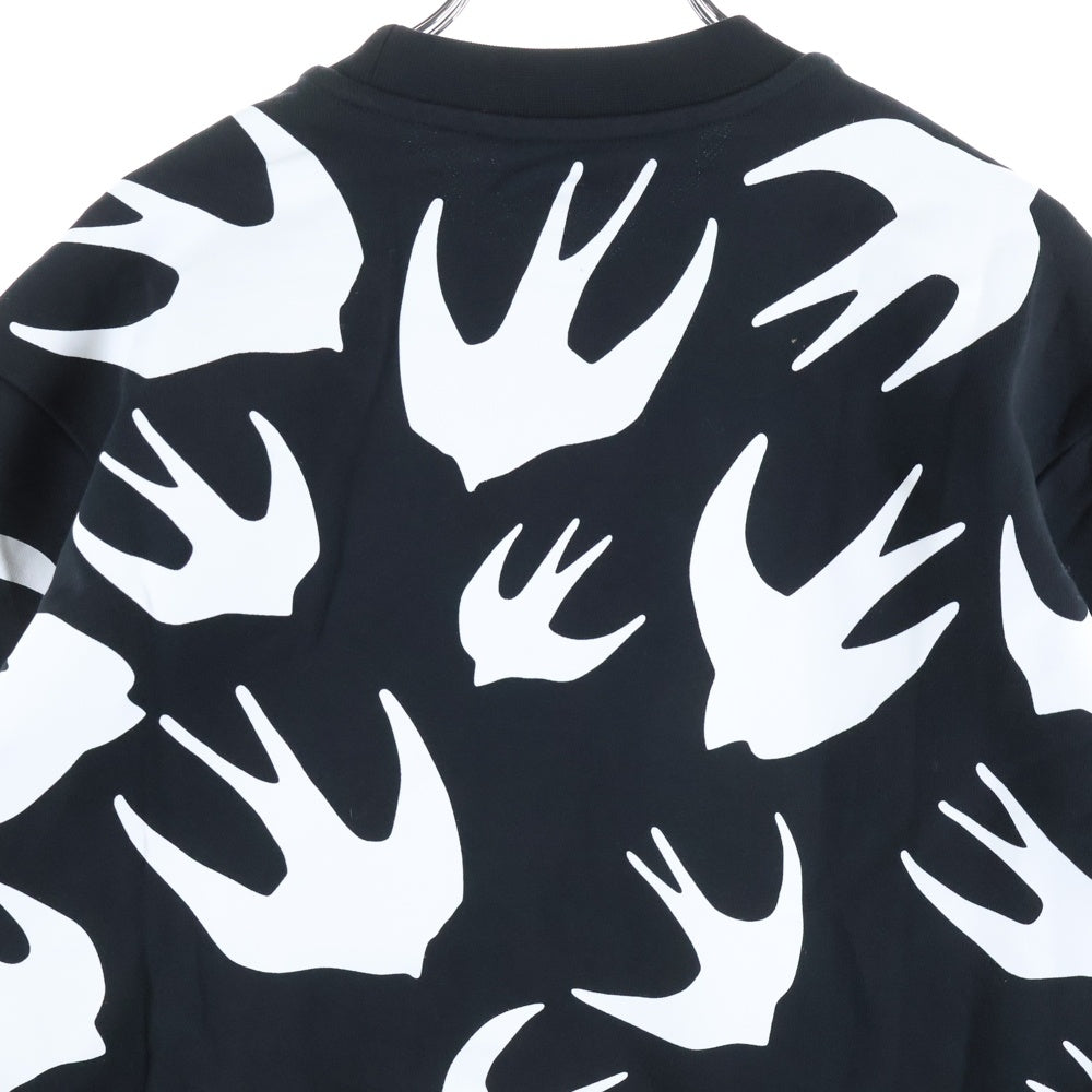 Alexander McQueen(アレキサンダーマックイーン) Swallow Print Long Sleeve Sweatshirt スワロープリント クルーネックスウェットトレーナー ブラック545415 RLT72