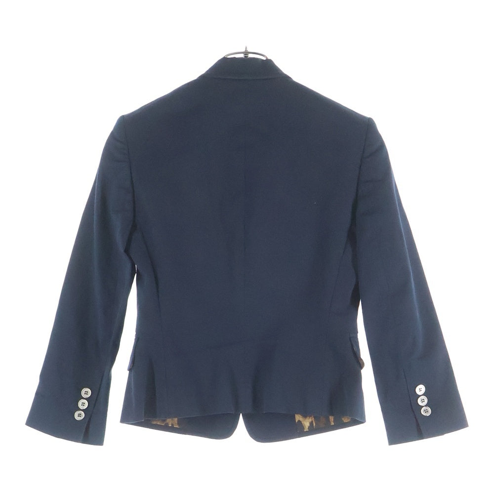 DOLCE & GABBANA(ドルチェアンドガッバーナ) Tailored Jacket 1B 裏地レオパード テーラードジャケット ネイビー レディース