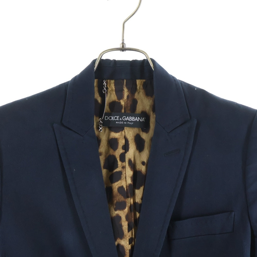 DOLCE & GABBANA(ドルチェアンドガッバーナ) Tailored Jacket 1B 裏地レオパード テーラードジャケット ネイビー レディース