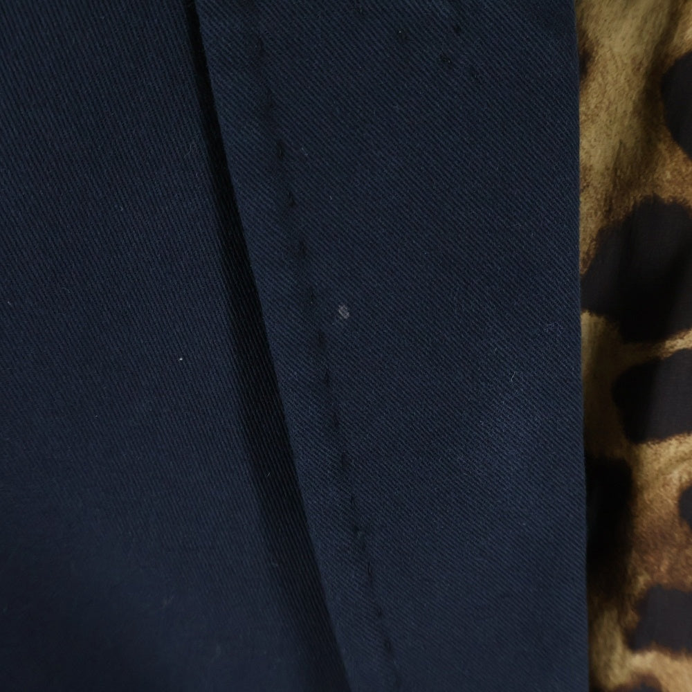 DOLCE & GABBANA(ドルチェアンドガッバーナ) Tailored Jacket 1B 裏地レオパード テーラードジャケット ネイビー レディース