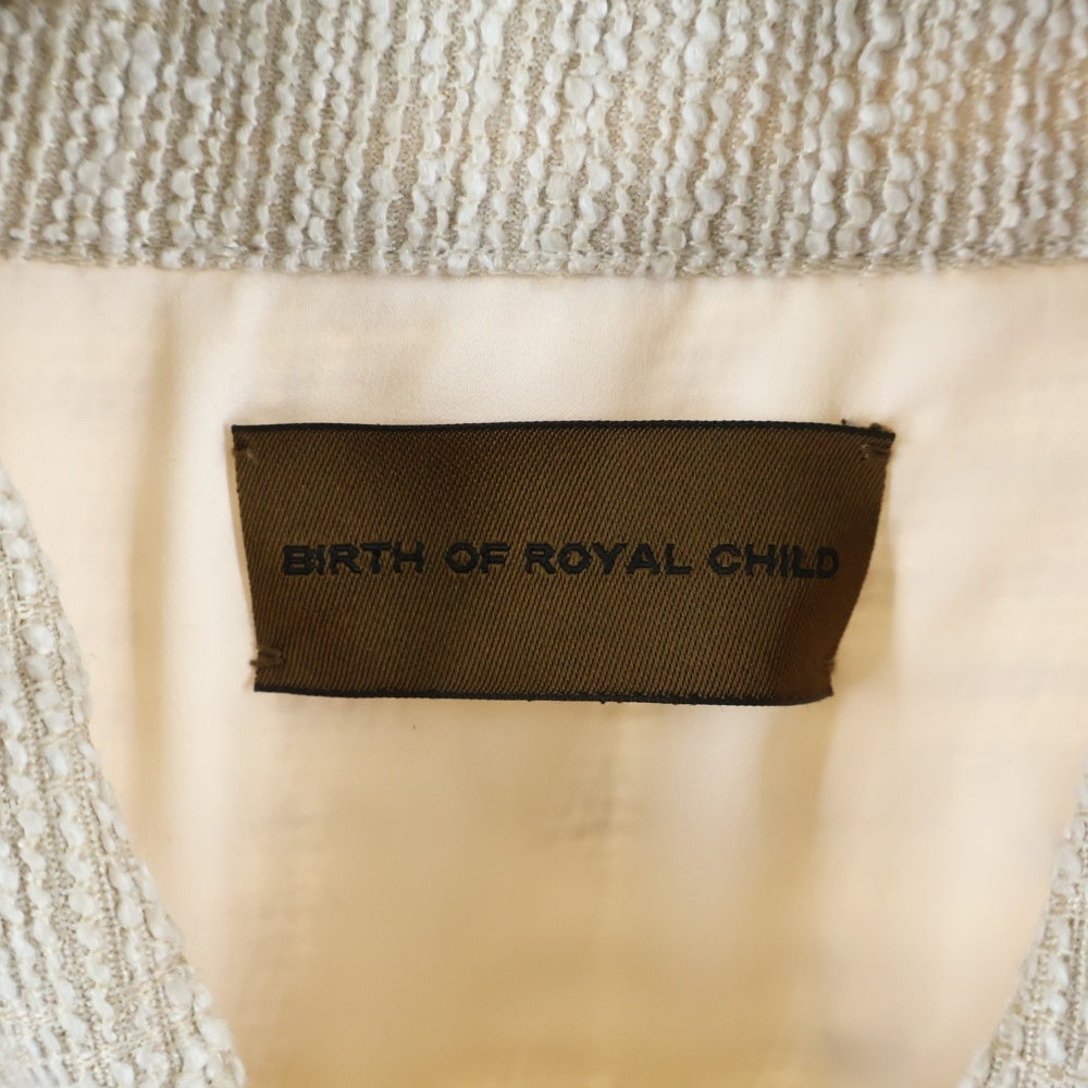 BIRTH OF ROYAL CHILD(バースオブロイヤルチャイルド) Fireworks Shirt パール スパンコール装飾 長袖シャツ ベージュ