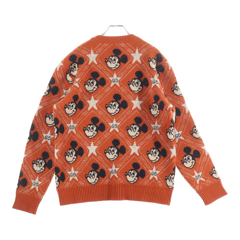 GUCCI(グッチ) ×Disney Mickey Mouse Pattern Crewneck Knitted Sweater ディズニー クルーネックウールニットセーター レッド 601563 XKA57