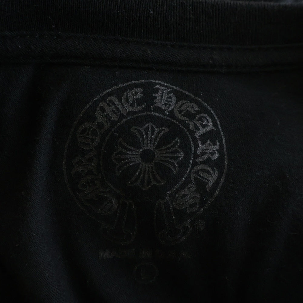 CHROME HEARTS(クロムハーツ) CH L/S T-SHIRT アームフローラル バックホースシュープリント 長袖Tシャツ ロンT ブラック