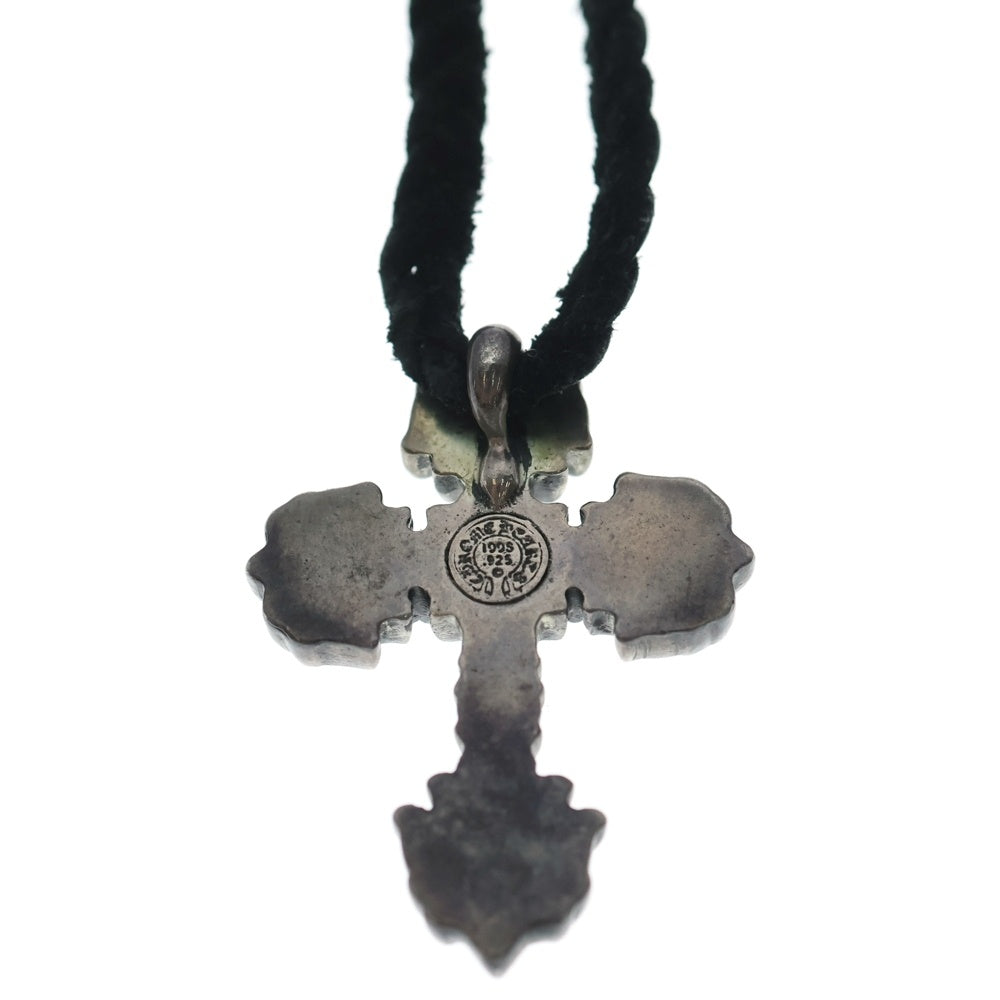 CHROME HEARTS(クロムハーツ) FILIG CROSS-XSM LB フィリグリー クロス レザーブレイド ネックレス シルバー