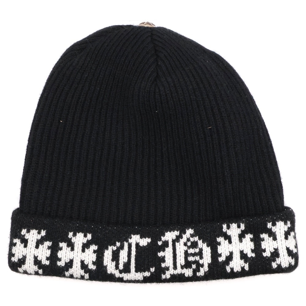 CHROME HEARTS(クロムハーツ) BIG DADDY ビッグダディ スターボール付きカシミヤニットビーニーニットキャップ ブラック