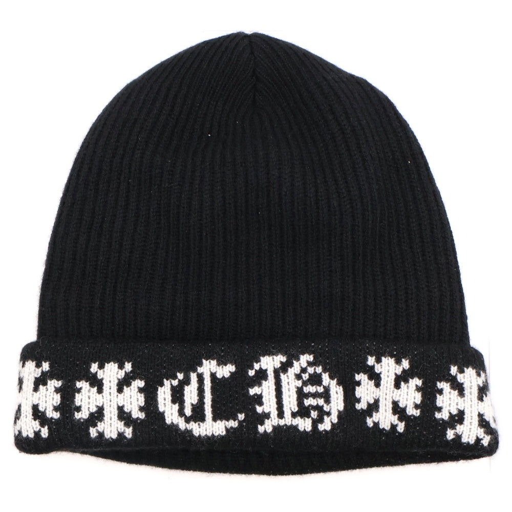 CHROME HEARTS(クロムハーツ) BIG DADDY ビッグダディ スターボール付きカシミヤニットビーニーニットキャップ ブラック