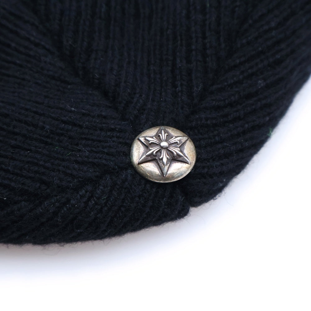CHROME HEARTS(クロムハーツ) BIG DADDY ビッグダディ スターボール付きカシミヤニットビーニーニットキャップ ブラック