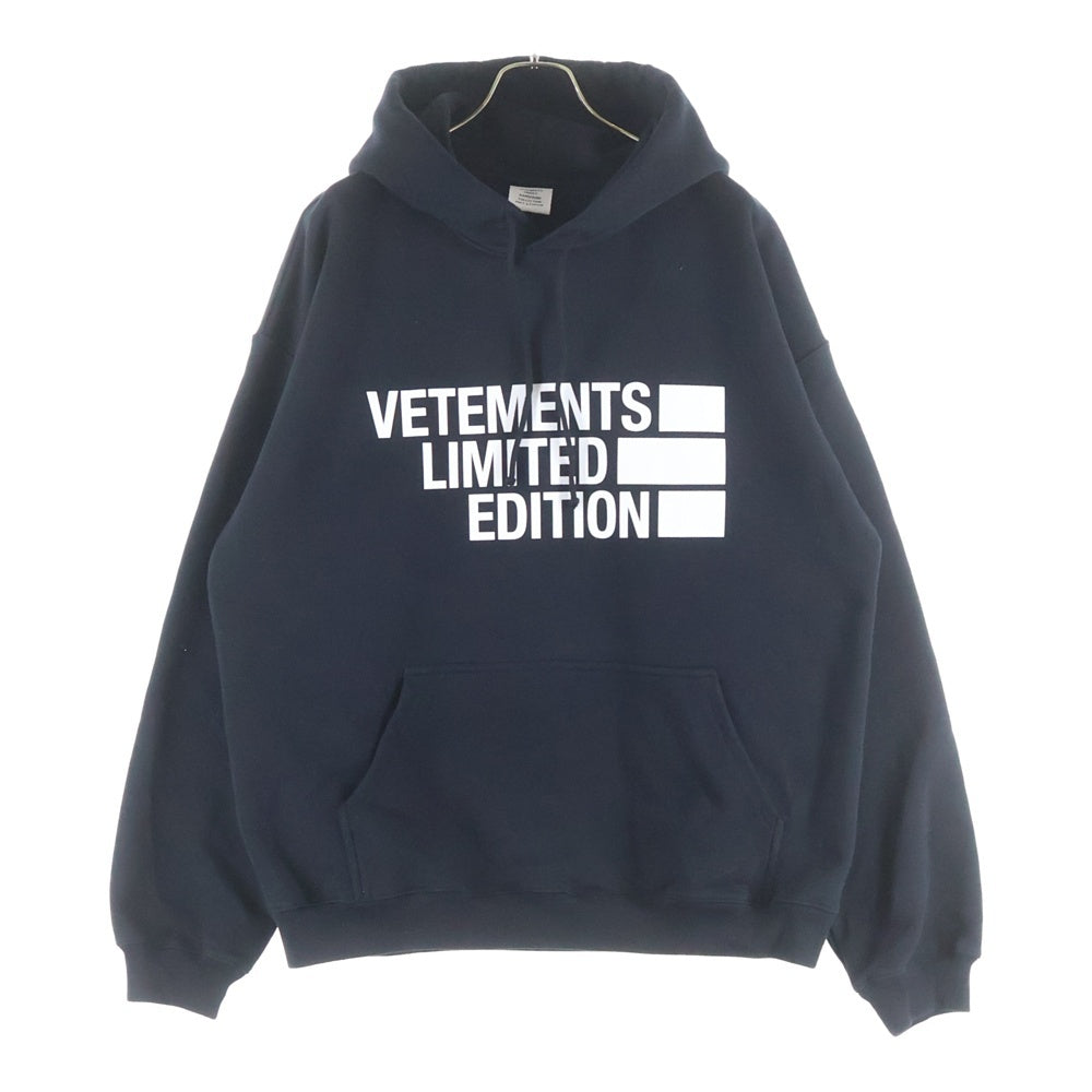 VETEMENTS(ヴェトモン) 21SS Limited Edition Hoodie ロゴプリント プルオーバースウェットパーカー フーディー ブラック UE51TR820B