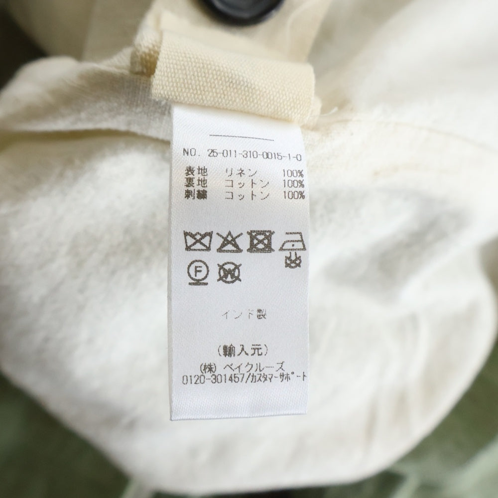 KARTIK RESEARCH(カーティック リサーチ) Cropped Embroidered Jacket クロップド エンブロイダード ジャケット グリーン 25-011-310-0015-1-0