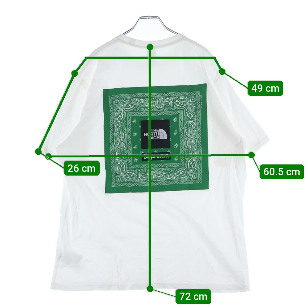 SUPREME(シュプリーム) 22SS ×THE NORTH FACE Bandana Tee ノースフェイス バンダナ 半袖Tシャツ カットソー ホワイト/グリーン SP22-17002