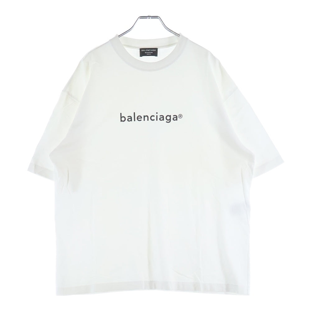 BALENCIAGA(バレンシアガ) T-Shirt コピーライトロゴプリント半袖Tシャツ ホワイト 612966 TIV54
