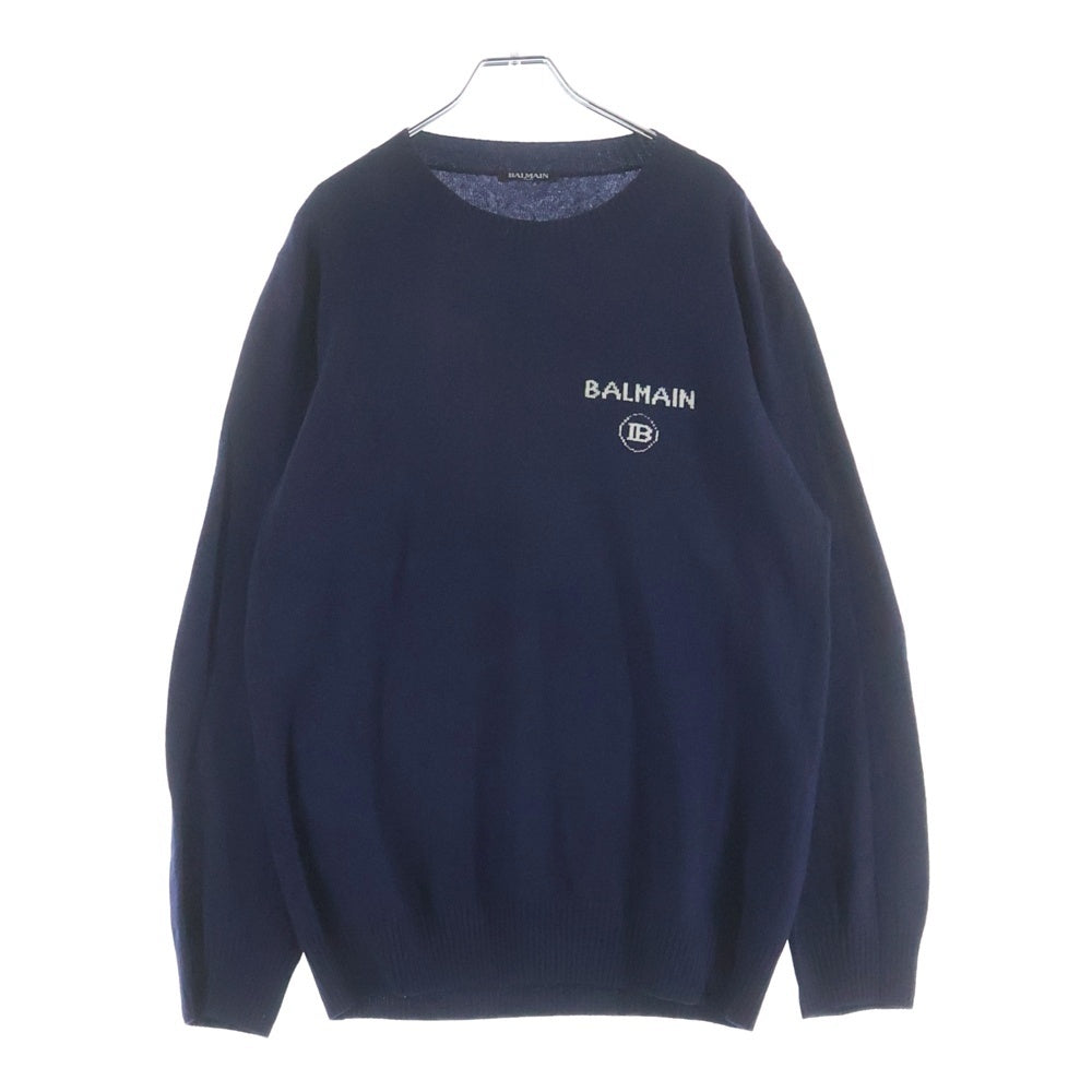 BALMAIN(バルマン) Cashmere Knit Sweater カシミヤニット クルーネックニットセーター ネイビー