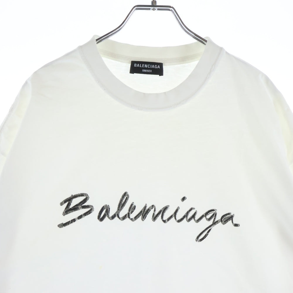 BALENCIAGA(バレンシアガ) T-Shirt シグネチャーロゴプリント半袖Tシャツ ホワイト 612966 TMVB4