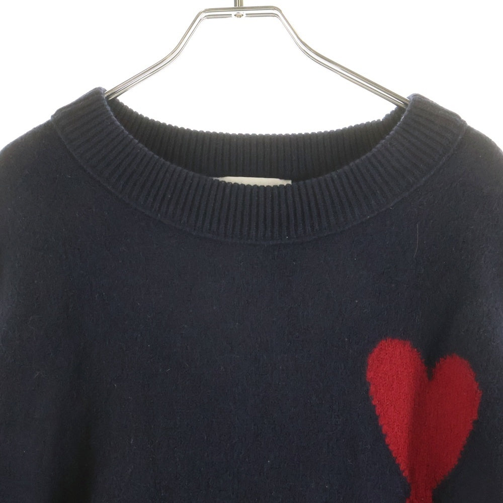ami paris(アミパリス) AMI DE COEUR フロントロゴ クルーネックニット セーター UKS006 ネイビー