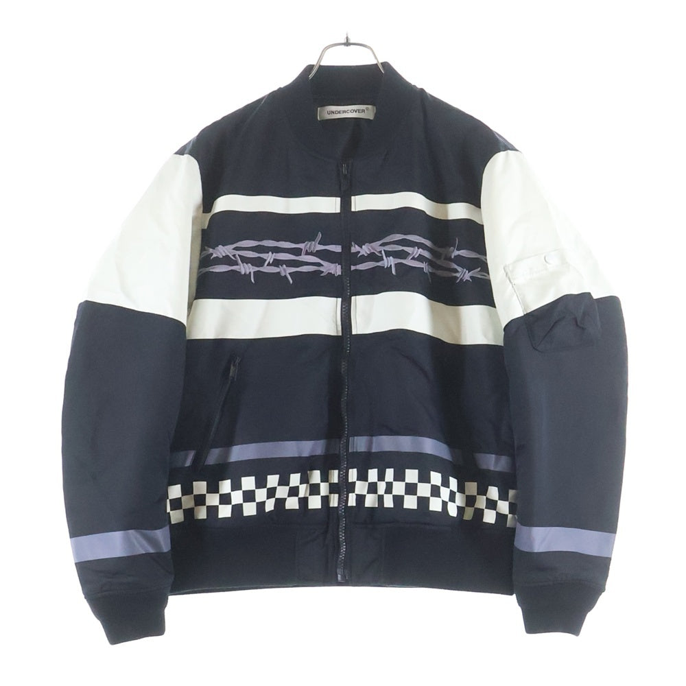 UNDERCOVER(アンダーカバー) Twill Wire Checker Blouson Jacket ツイルワイヤーチェッカー MA1 ボンバージャケット ブルゾン ブラック UP2D4204
