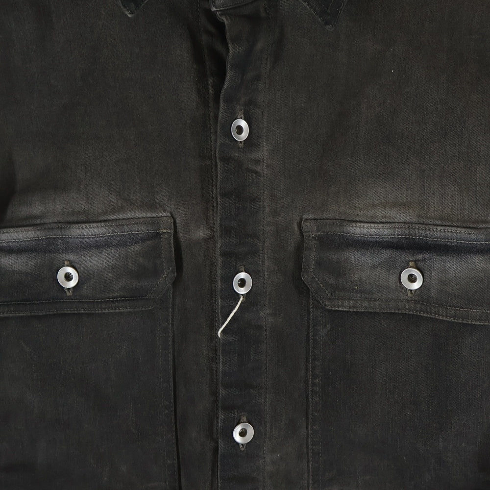 DRKSHDW(ダークシャドウ) OUTERSHIRT コーティング加工 長袖デニムシャツ デニムジャケット グレー DU01C6755-SDK