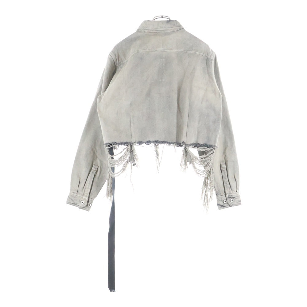 DRKSHDW(ダークシャドウ) 23AW CAPE SLEEVE CROPPED OUTERSHIRT ダメージ加工 クロップドデニムジャケット インディゴ DS02C5702-DMPFR