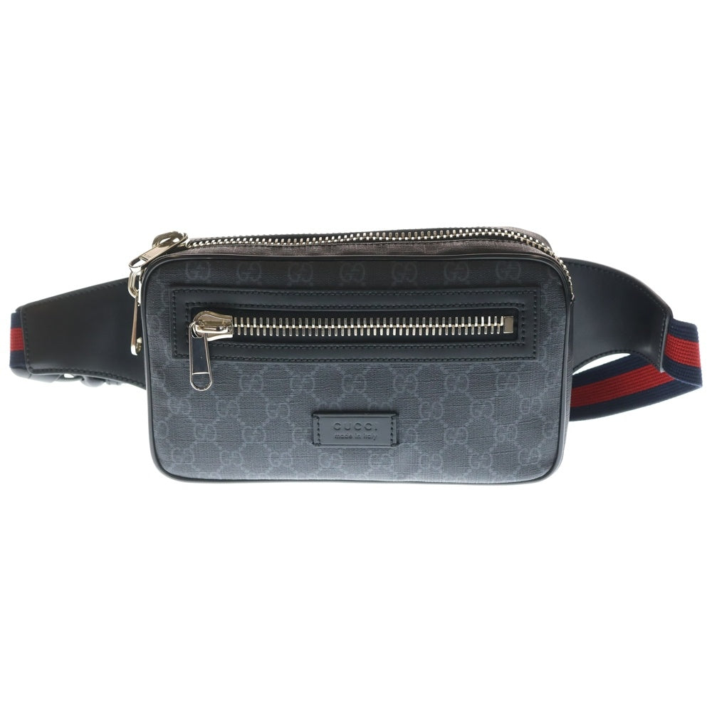 GUCCI(グッチ) GG Body Bag Waist Bag GG総柄 レザーウエストバッグ ボディバッグ ブラック 474293