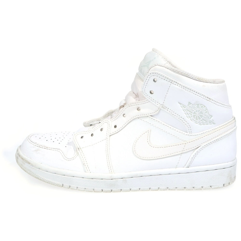 NIKE(ナイキ) AIR JORDAN 1 MID TRIPLE WHITE エアジョーダン 1 ミッド トリプルホワイト ミッドスニーカー ホワイト US9/27cm 554724-130