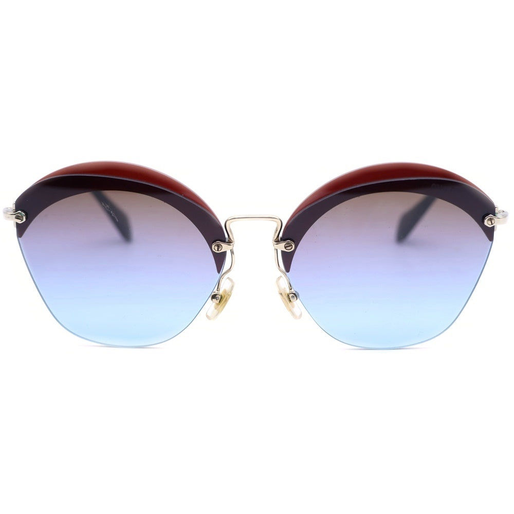 miumiu(ミュウミュウ) スクエアシェイプデザイン リムレスサングラス 眼鏡 ブラウン SMU53S レディース