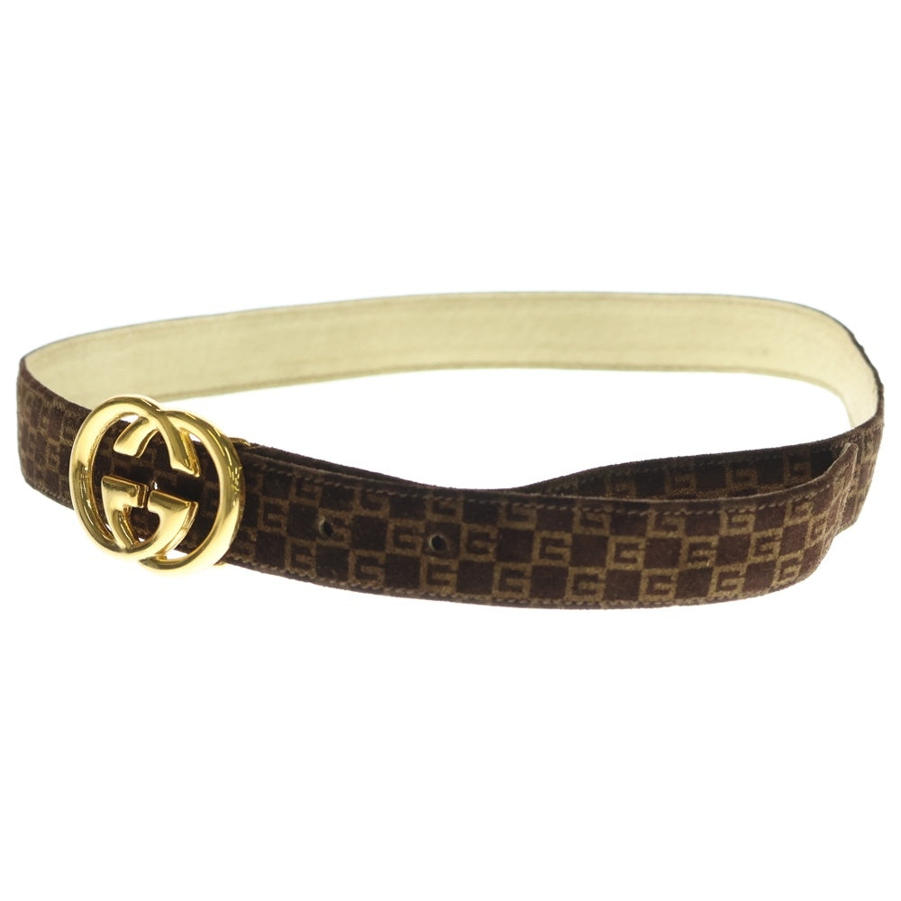 GUCCI グッチ Sサイズ 70/28 レザー ベルト シルバー金具 ブラウン