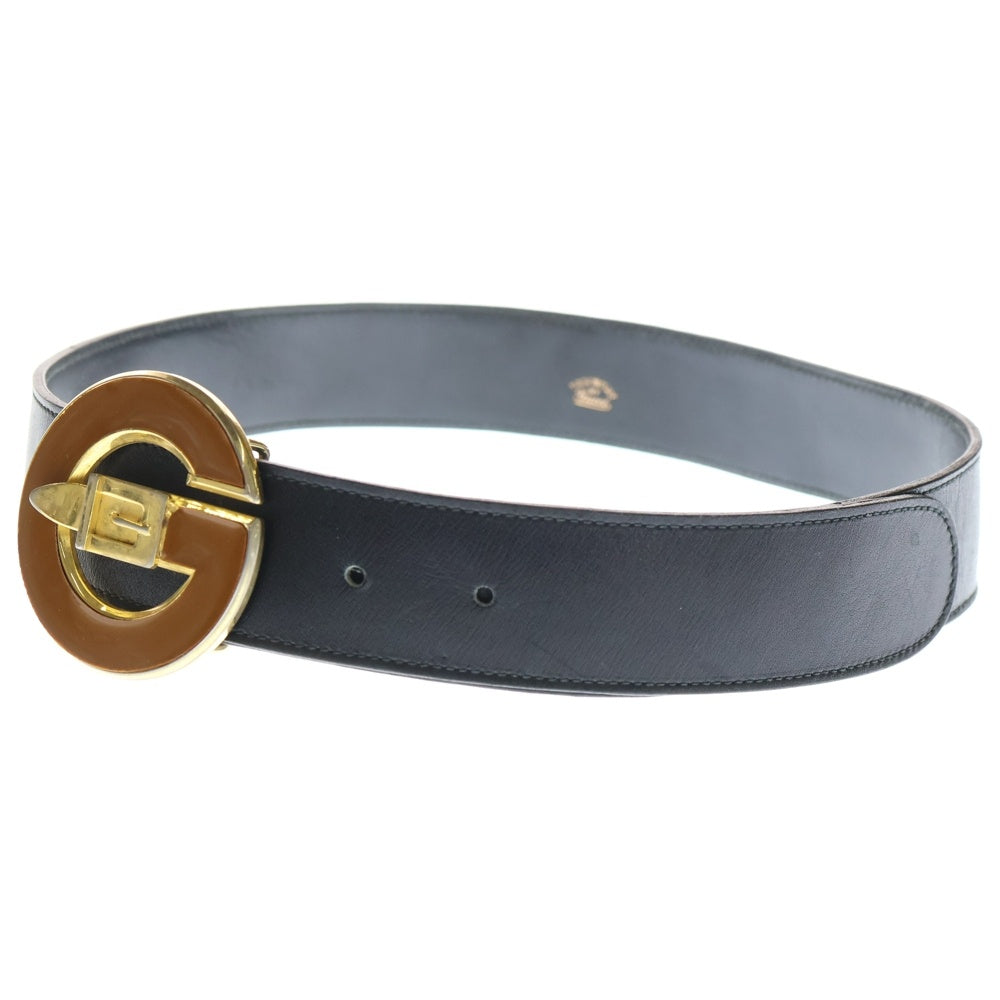 GUCCI(グッチ) オールド Gロゴ バックル レザーベルト ブラック レディース