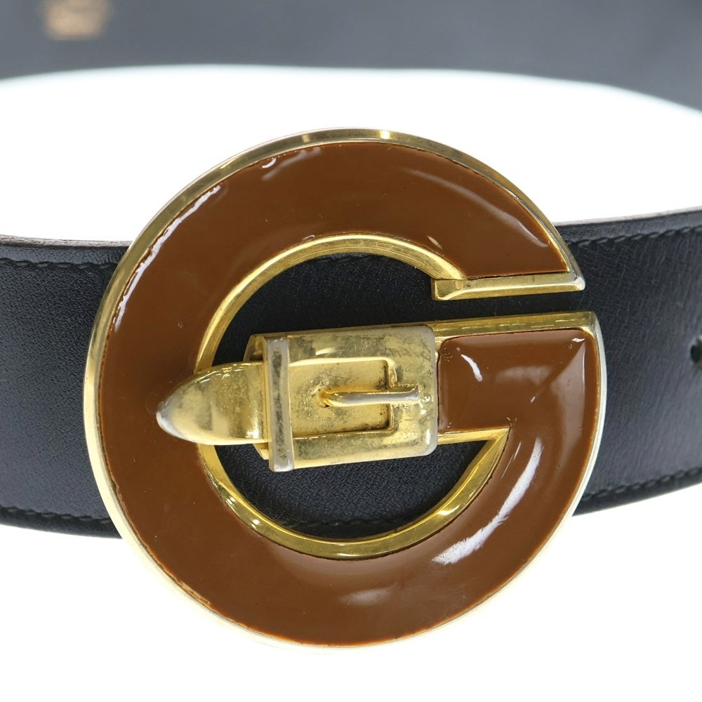 GUCCI(グッチ) オールド Gロゴ バックル レザーベルト ブラック レディース