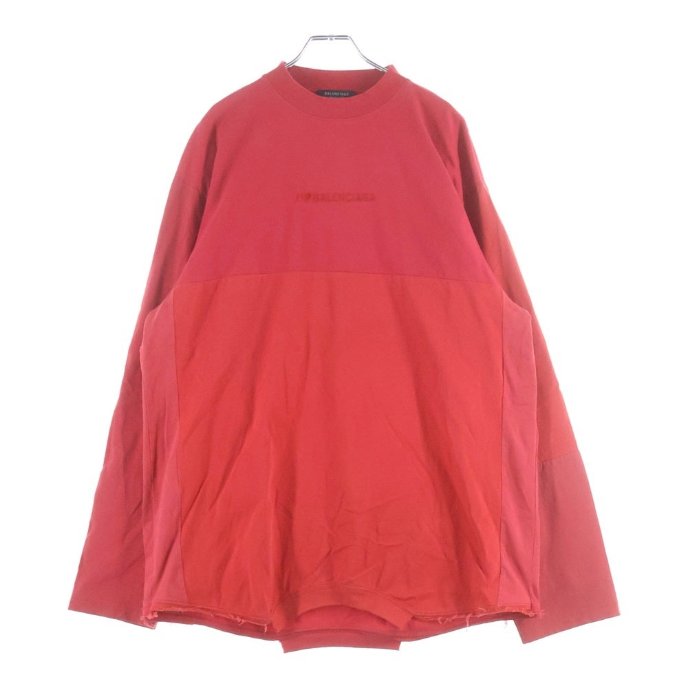 BALENCIAGA(バレンシアガ) I Love Upcycled Long Sleeve T Shirt アイ ラブ アップサイクル ロングスリーブ 長袖Tシャツ レッド 727029 TNVT1