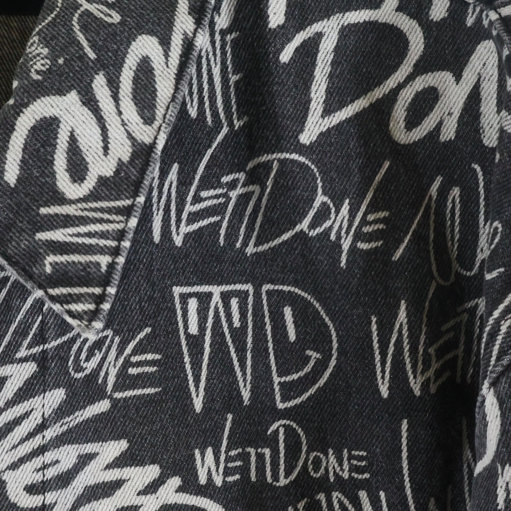 we11done(ウェルダン) GRAFFITI DENIM JACKET グラフィティ オーバーサイズ デニム デニムジャケット ブラック 918199
