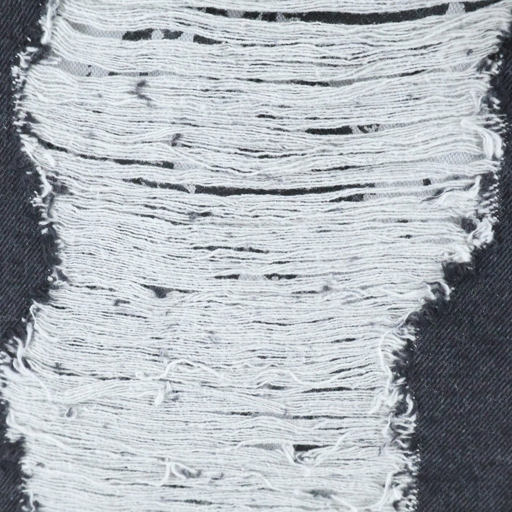 LIBERE(リベーレ) ダメージ加工 ストレートデニムパンツ ジーンズ ブラック