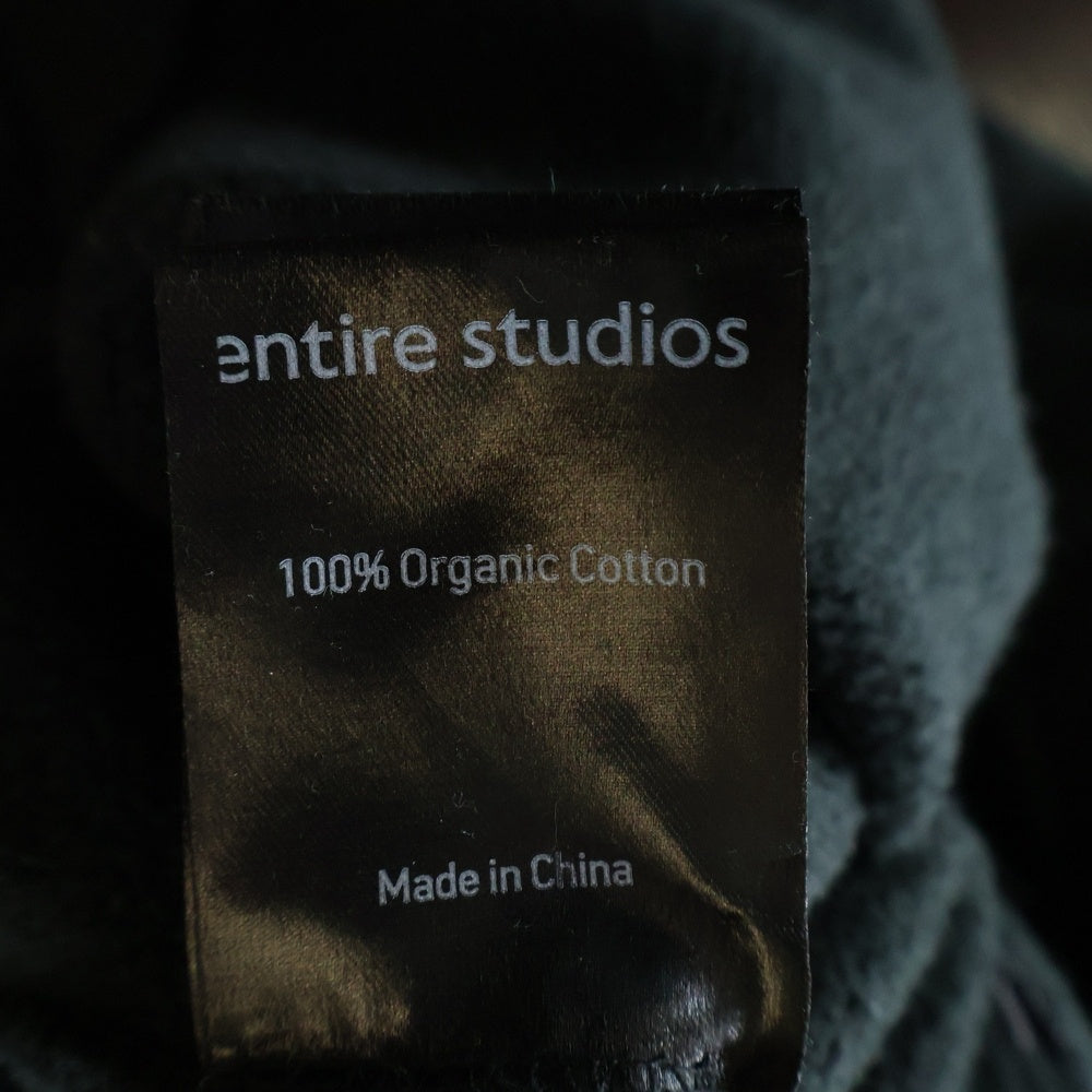 entire studios(エンタイア スタジオ) FULL ZIP HOODIE フルジップ ジップアップスウェットパーカー フーディー ブラック ES2106 PO0130